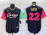 Men's San Diego Padres #22 Juan Soto Black 2022 City Connect Cool Base Stitched Jersey,baseball caps,new era cap wholesale,wholesale hats